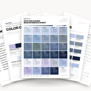 Into The Clouds Color Palette | 30 Colors | Hex RGB CMYK | Color Guide | Procreate Swatches + ASE | Digital Download