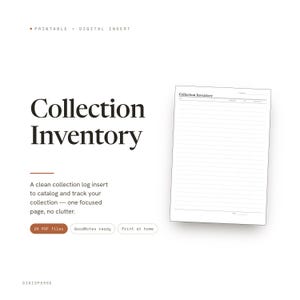 Inzetstuk voor collectie-inventarisplanner | Collectielogboek | GoodNotes iPad PDF | Digitale download