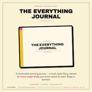 Maximalist Learning Journal | Colorful GoodNotes Study Planner PDF | Cornell Notes, Spaced Repetition, Reading Log | 5 Dated Formats