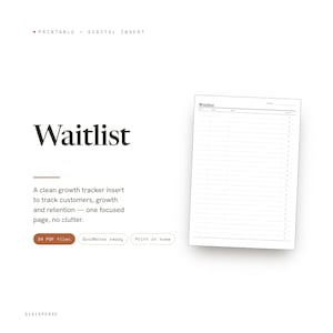 Waitlist Planner Insert | Growth Tracker | GoodNotes iPad PDF | Digital Download