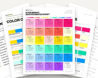 K-Pop Bright Color Palette | 30 Procreate Swatches, ASE Guide (Digital Download)