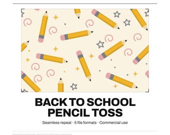 Pencil Seamless Pattern | Back to School Yellow Digital Paper | SVG PNG PDF