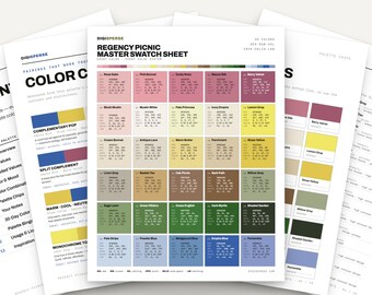 Regency Picnic Color Palette | 30 Colors | Hex RGB CMYK | Procreate Swatches + ASE | Digital Download