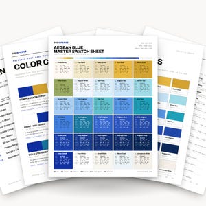 Blue Color Palette – 30 Aegean Blue Procreate Swatches, Hex RGB CMYK & ASE