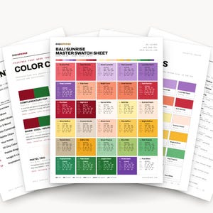 Warm Tropical Color Palette for Beach Travel Art and Island Resort Branding, 30 Bali Sunrise Hues, Procreate Swatches, Hex Codes