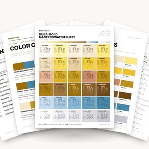 Dubai Gold Color Palette | 30 Colors | Hex RGB CMYK | Color Guide | Procreate Swatches + ASE | Digital Download