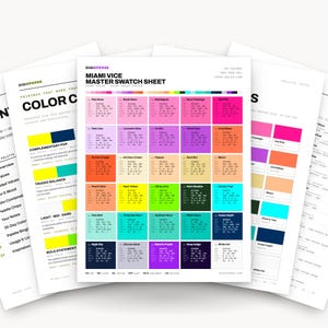 Miami Vice Color Palette | 30 Procreate Swatches, HEX, RGB, CMYK (Digital Download)