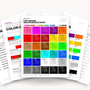 8-Bit Arcade Color Palette | 30 Colors | Hex RGB CMYK | Color Guide | Procreate Swatches + ASE | Digital Download