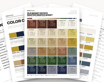 Old Money Estate Color Palette | 30 Procreate Swatches, HEX, RGB, CMYK (Digital Download)