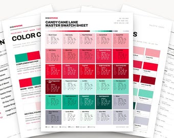 Candy Cane Lane Color Palette | 30 Colors | Hex RGB CMYK | Procreate Swatches + ASE | Digital Download