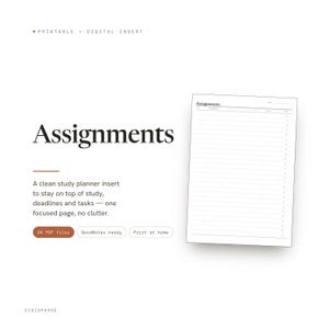 Inserción del Planificador de Tareas / Planificador de Estudios / GoodNotes iPad PDF / Descarga Digital
