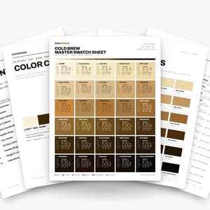 Kleurenpalet Cold Brew | 30 kleuren | Hex RGB CMYK | Kleurengids | Procreate-kleurstalen + ASE | Digitale download