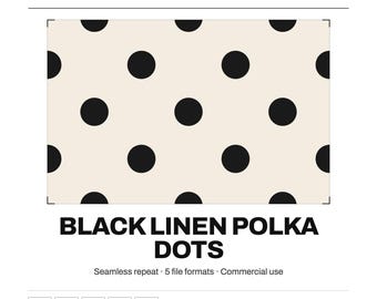 Seamless Digital Paper | Black Linen Polka Dots | Fabric Wallpaper | PNG SVG PDF