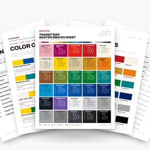 Transit Map Color Palette | 30 Curated Colors, Hex RGB CMYK (Digital Download)