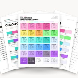 Iridescent Y2K Color Palette for Futuristic Rave Art and Vaporwave Branding, 30 Holographic Shimmer Hues, Procreate Swatches, Hex Codes