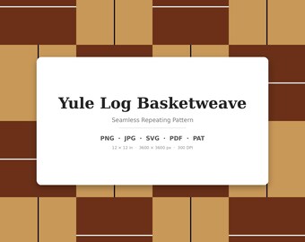 Yule Korbgeflecht Nahtlose Muster | Mehrfarbiges Yule Log Korbgeflecht | .png .jpg .svg .pdf .pat | Digitales Papier | Stoff- und Oberflächendesign