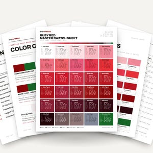 Ruby Red Color Palette | 30 Procreate Swatches, ASE, PDF Guide (Digital Download)