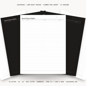 Game Night Tracker | Board Game Play + Score Log | GoodNotes + iPad PDF | Instant Download