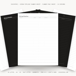 Hiring Pipeline Planner Insert | Hr Planner | GoodNotes iPad PDF | Digital Download