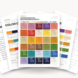 Vibrant Summer Color Palette for Music Festival Art and Boho Branding, 30 Open Air Sunset Hues, Procreate Swatches, Hex Codes