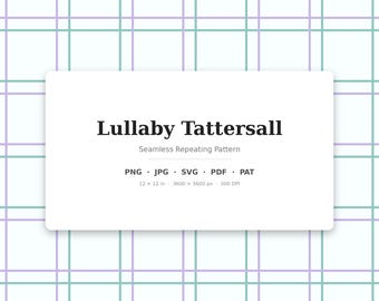Lullaby Tattersall nahtloses Muster | Mehrfarbiges Wiegenlied Tattersall | .png .jpg .svg .pdf .pat | Digitales Papier | Stoff- und Oberflächendesign