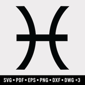 Pisces Graphic | Includes 9 File Formats | For Design, Print, Die Cut, Sublimation, CNC