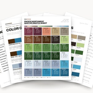 Pacific Northwest Color Palette | 30 Colors | Hex RGB CMYK | Color Guide | Procreate Swatches + ASE | Digital Download