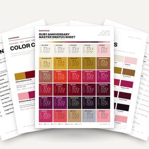 Ruby Anniversary Color Palette | 30 Colors | Hex RGB CMYK | Procreate Swatches + ASE | Digital Download