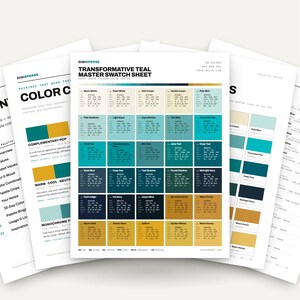 Transformative Teal Color Palette | 30 Colors | Hex RGB CMYK | Procreate Swatches + ASE | Digital Download