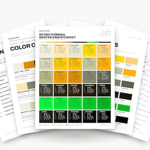 Retro Terminal Color Palette | 30 Procreate Swatches, HEX, RGB, CMYK (Digital Download)