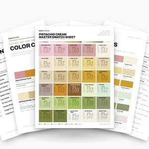 Green Orange Color Palette – 30 Pistachio Cream Procreate Swatches, Hex RGB CMYK & ASE