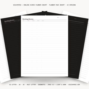 Workout Tracker | Bowling Scores | GoodNotes + iPad PDF | Instant Download