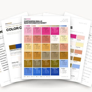 Sun Faded Color Palette for Colorful Travel Art and Colonial Facade Branding, 30 Cartagena Caribbean Hues, Procreate Swatches, Hex Codes