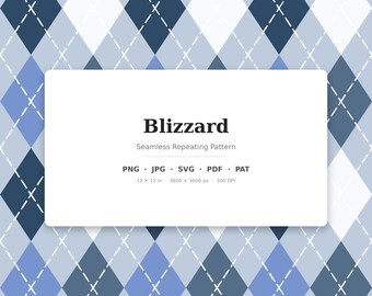 Blizzard Classic Argyle Seamless Muster | Mehrfarbiger Blizzard | .png .jpg .svg .pdf .pat | Digitales Papier | Stoff- und Oberflächendesign