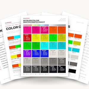 Neon Brutalism Color Palette | 30 Colors | Hex RGB CMYK | Color Guide | Procreate Swatches + ASE | Digital Download