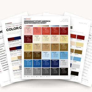 Immigrant Story America Color Palette | 30 Colors | Hex RGB CMYK | Procreate Swatches + ASE | Digital Download