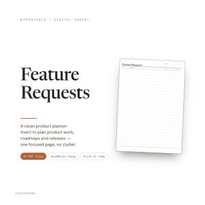 Product Roadmap Planner | Feature Request + Backlog Log | GoodNotes + iPad PDF | Instant Download