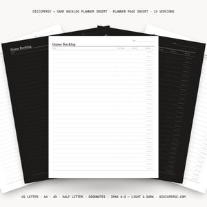 ホビートラッカー |ゲームバックログトラッカー | GoodNotes + iPad PDF |インスタントダウンロード