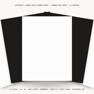 Narrow Ruled Planner Insert | Lined Paper | GoodNotes iPad PDF | Digital Download