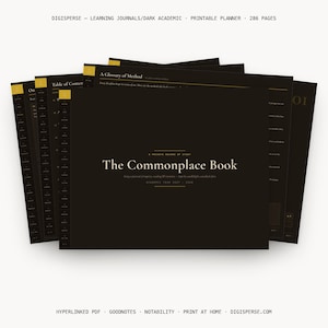 Dated Dark Academia Learning Journal | Cornell Notes, Spaced Repetition (Digital Download)