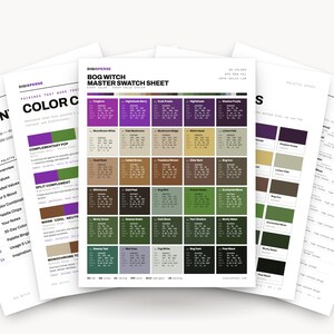 Murky Green Color Palette for Witchy Cottagecore Art and Dark Folk Branding, 30 Bog Witch Swamp Hues, Procreate Swatches, Hex Codes