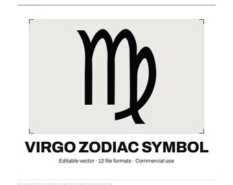 Virgo SVG PNG | Zodiac Graphic 12 File Formats | Cricut Silhouette Sublimation Digital Download