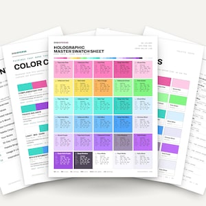 Iridescent Y2K Color Palette for Futuristic Rave Art and Vaporwave Branding, 30 Holographic Shimmer Hues, Procreate Swatches, Hex Codes