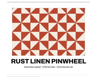 Seamless Pattern Svg | Rust Linen Pinwheel | Digital Paper Fabric Wallpaper | PNG PDF
