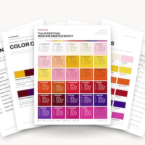 Vibrant Spring Color Palette for Dutch Flower Art and Floral Branding, 30 Tulip Bloom Hues, Procreate Swatches, Hex Codes