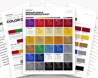 Heraldic Shield Color Palette | 30 Colors | Hex RGB CMYK | Procreate Swatches + ASE | Digital Download