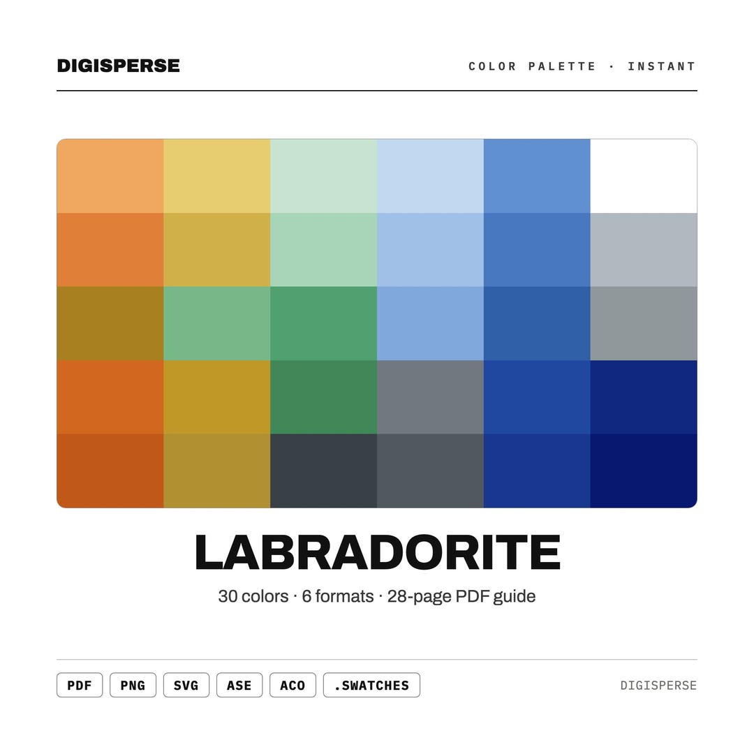 Labradorite Color Palette | 30 Colors | Hex RGB CMYK | Color Guide ...