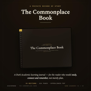 Dated Dark Academia Learning Journal | Cornell Notes, Spaced Repetition (Digital Download)