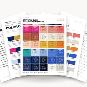 Santorini Dusk Color Palette | 30 Colors | Hex RGB CMYK | Color Guide | Procreate Swatches + ASE | Digital Download