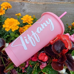Personalised Heart Cold Cups: Name, Wedding, Hen Do, Bridesmaid, Maid of Honour, Pink, Blue, Green, White, Summer